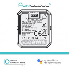 Modulo PuIsante/Interruttore 4CH Wi-Fi da incasso