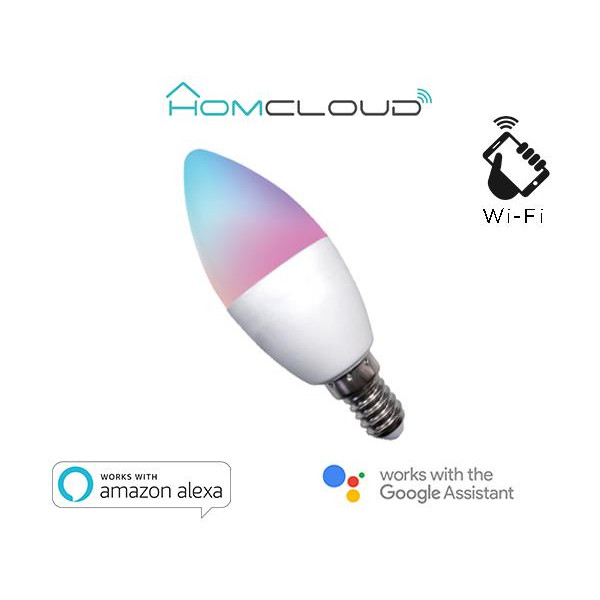 Lampadina Wi-FI RGB + Bianco caldo E14 C37 dimmerabile