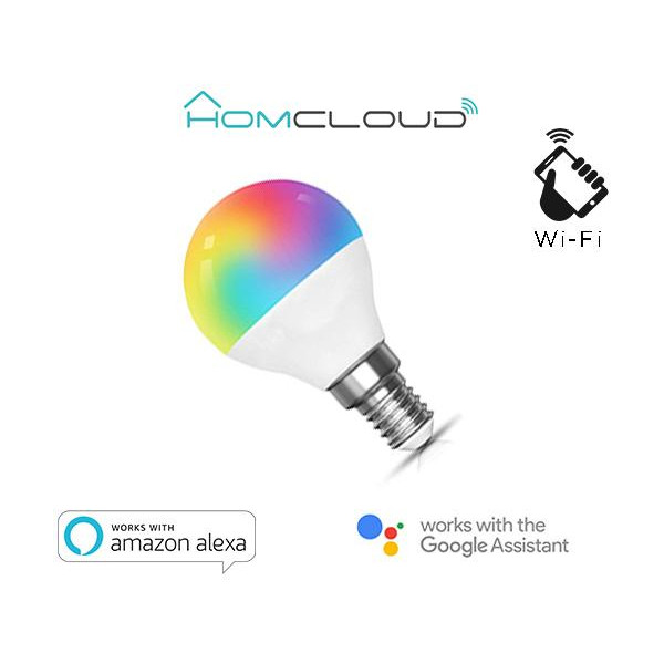 Lampadina Wi-FI RGB+Bianco caldo E14 G45 dimmerabile