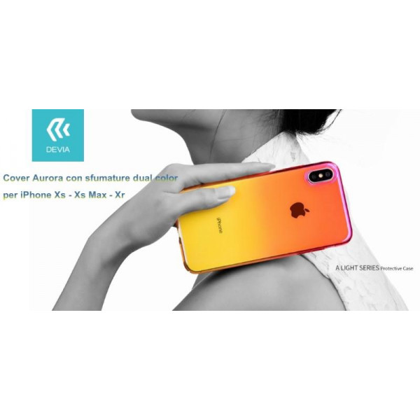 Cover Aurora dual color Giallo e Rosa per iPhone Xs Max 6.5