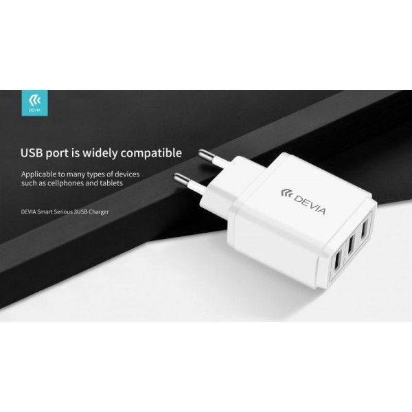 Alimentatore da muro con tre uscite USB 3.4 Amper