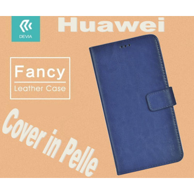 Custodia a Libro in Pelle Per Huawei P9 Blu