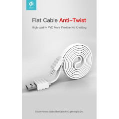 Cavo carica e dati 5V 2A piatto Lightning Apple Bianco