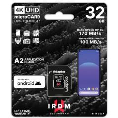 microSD IRDM by GOODRAM 32GB UHS I U3 A2 + adapter