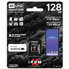microSD IRDM by GOODRAM 128GB UHS I U3 A2 + adapter