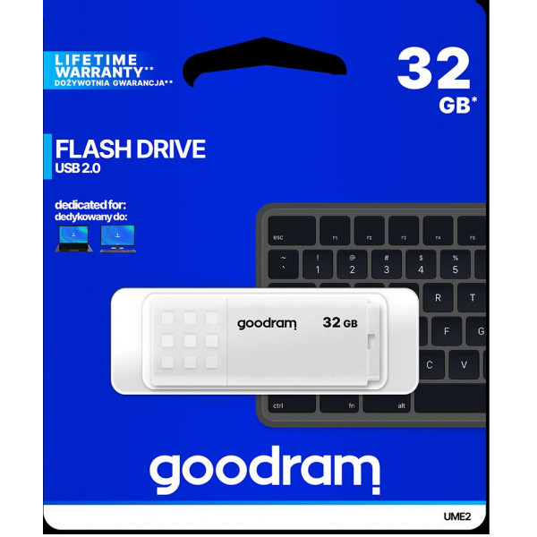 Pendrive GoodRAM 32GB UME2 white USB 2.0 - retail blister