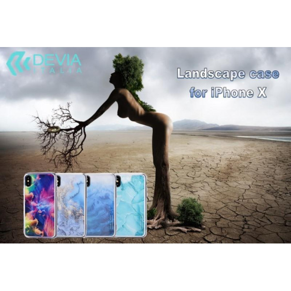 Cover Landscape serigrafata per iPhone X Blu