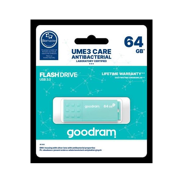 GOODRAM 64GB UME3 CARE - ANTIBATTERICA - USB 3.0