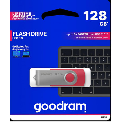 Pendrive GoodRAM 128GB UTS3 RED USB 3.0 - retail blister