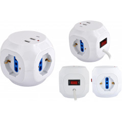 Multipresa Cubo da tavolo 3pos bip/schuko + 3USB + TypeC