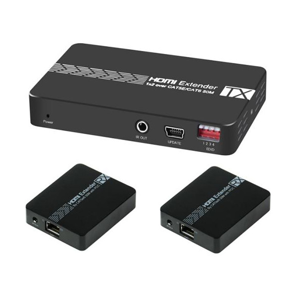 Splitter HDMI 1x2 con 2 Extender HDMI  3D 1080p@60Hz