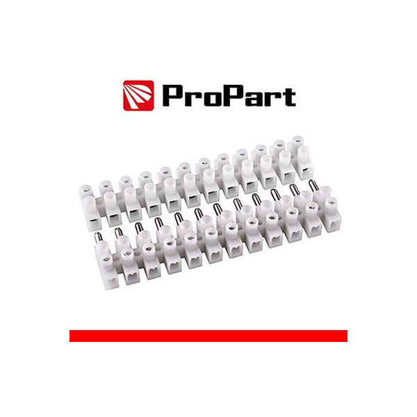 Morsettiera bianc 24 poli 6A - 6 mm2 mas-fem 380V stecca10pz