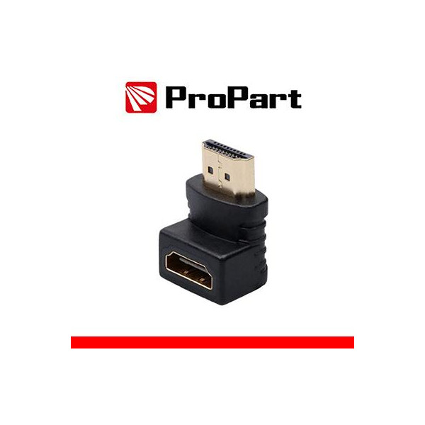 Adattatore Spina HDMI (19PIN) – Presa HDMI (19PIN) 90° dorat