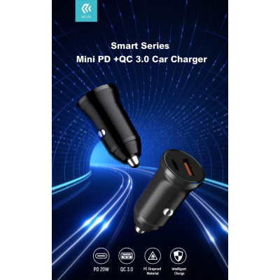 Carica Batterie Rapido 2 USB 20W da auto In 12-24 Volt Nero
