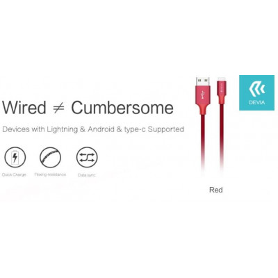 Cavo M-Usb Android Pheez 2mt per Carica Rapida Rosso
