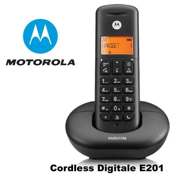 TELEFONO CORDLESS E201 MOTOROLA NERO