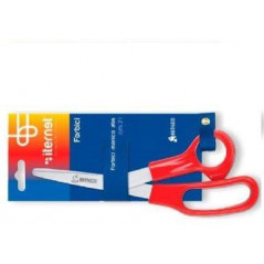 Forbice in acciaio 21 cm con manico in ABS rosso 