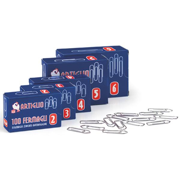 Fermagli in acciaio conf. 10 scatole da 100pz - Misura n.2