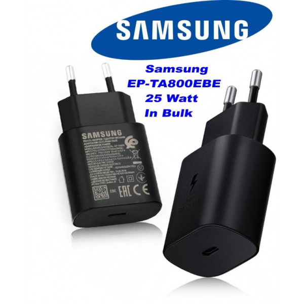 Caricatore EP-TA800EBE Samsung USB-C 25 Watt Nero in Bulk