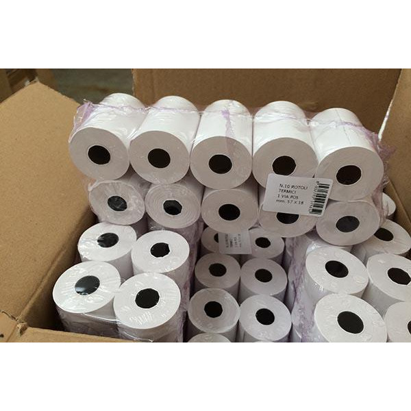 10x Rotolo per POS in carta termica mm 57 x 15 mtl