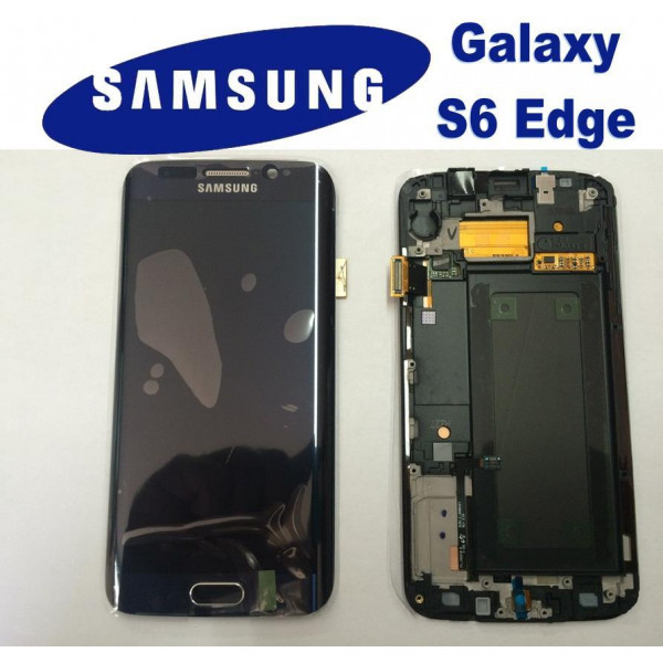 LCD + TOUCH ORIGINALE PER GALAXY S6 EDGE NERO GH97-17162A