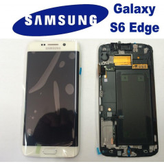 LCD + TOUCH ORIGINALE PER GALAXY S6 EDGE BIANCO GH97-17162B